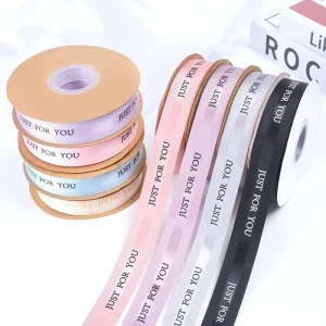 Custom logo 1 1/2 Satin Ribbon Gift Wrap Flower Wrap Accessories Polyester Satin Ribbon Black Satin Ribbon
