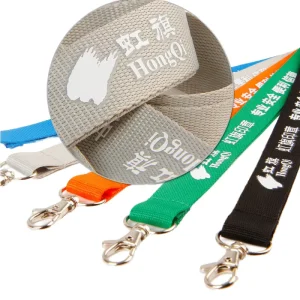 Custom logo 1.5cm Eco-friendly Polyester Badge Holder Lanyard with Hook Digital Printing Work ID Direct Manufacturer