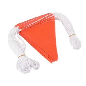 Custom logo Printing Roadway Construction Triangular Vinyl Orange Pennant String Safety Bunting Flag