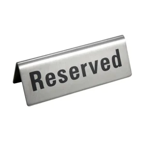 Custom logo Stainless Steel Table Sign Stand Table Reserved Sign for Restaurant
