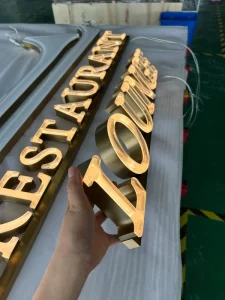 Custom made Illuminated Letters Acrylic Storefront Signage LED Outdoor Advertising Mini Stainless Steel 24V Hanging Type