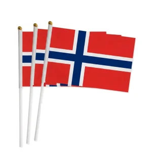 Customizable 100% Polyester Custom Logo Small Mini Handheld Stick Flag Hand Held Waving Flag With Plastic Pole