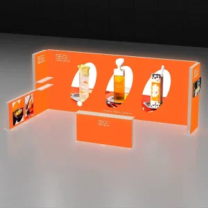 Customizable 3x6m Professional Backlit Exhibition Booth Modular 10x20ft LED Lightbox Wall with Premium Printing