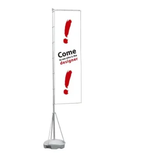 Customizable Aluminum Alloy Flagpole Advertising Water Filled Telescopic Floor Standing Outdoor Promotional Road Beach Flags