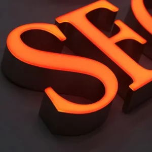Customizable Aluminum Frame with Borderless LED Front Light Lettering for Outdoor Indoor Storefront Lighted Letters