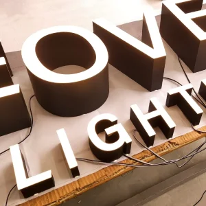 Customizable Black Titanium Edgeless Luminous Signboard Stainless Steel Letters with LED Light Source for Shop Advertising