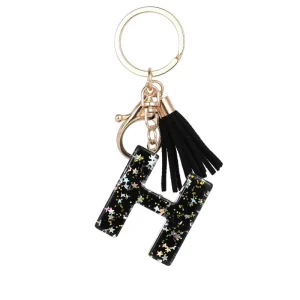 Customizable DIY Epoxy Resin Keychain Gold Foil Letter Alphabet Pendant Fruit Rectangle Cat Pattern Necklace Bulk Available