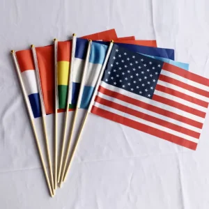 Customizable Design Your Own Logo Mini Netherlands Handheld Polyester Flag Canvas Header Brass Grommets Rectangular Shape