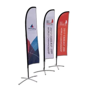 Customizable Digital Printed Polyester Pennant Feather Flag Knife Shape Design MUTOH Printer Fiberglass Flagpole Outdoor