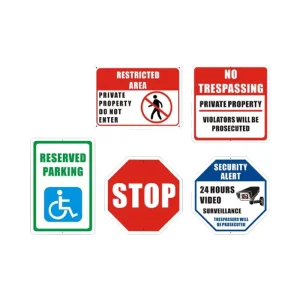 Customizable Durable Aluminum Security Camera Stickers And UV Printed CE Certified Traffic Sign Board Stands