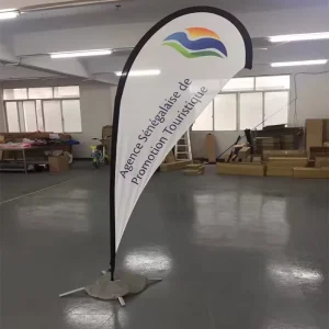 Customizable Durable Woven Fabric Outdoor Flags Weather Resistant Fade Proof Personalized Banner for Beach Road Advertising