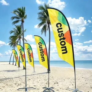 Customizable Factory Direct B2B Teardrop Pennant Flag Reusable Washable Material Custom Trade Exhibitions Business Marketing