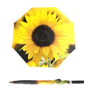 Customizable Flower Print Waterproof Auto Open and Close Double Canopy Sun Parasol Umbrella with Logo