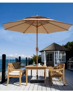 Customizable Iron Frame Outdoor Patio Center Pole Umbrella UV Protection Waterproof Windproof Promotional Sombrilla