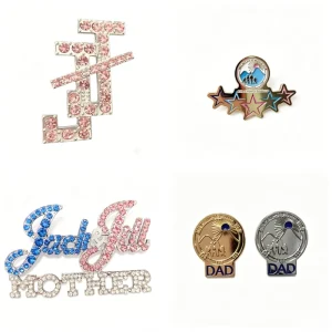 Customizable Jack and Jill Brooch Greek Letter Logo Brooch Pin Suitable for Sorority Party JJ Sorority Party Brooch