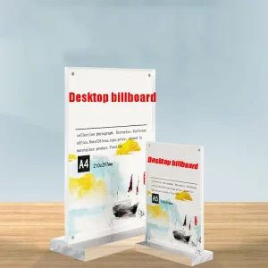 Customizable Logo Clear Table Sign Stand Acrylic Desktop Menu Holder for Cafe Retail Exhibition Display