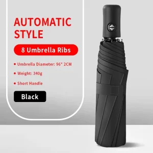 Customizable Logo Fully Automatic Folding Umbrella Modern Style Rain Umbrella UV Protection Sun Parasol for Travel