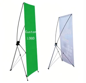 Customizable Logo X Banner Stand Portable Aluminum Display Stand for Business
