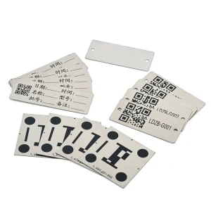 Customizable Metal QR Code Tag Waterproof Asset Management Features Logo Serial Number Nameplate with Silk Screen Printing