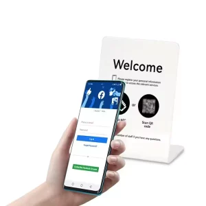 Customizable PVC NFC Table Stand 213 Programmable 13.56MHz RFID Communication 1K Chip Google Review Menu Sign