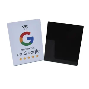 Customizable PVC NFC Table Stand 213 Programmable 13.56MHz RFID Communication 1k Chip Google Review Menu Sign