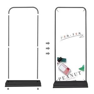 Customizable Portable Door Shape Metal Display Stand for Advertising and Exhibitions Poster Stand