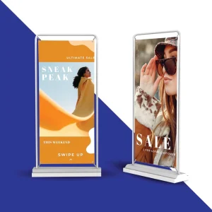 Customizable Portable Metal Door Shape Banner Display Stand for Advertising Frame Poster Stand