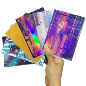 Customizable Postcard Greeting Cards Stars Design Pearlescent Poster Hot Stamping Offset Printing Custom Color Logo Cardboard