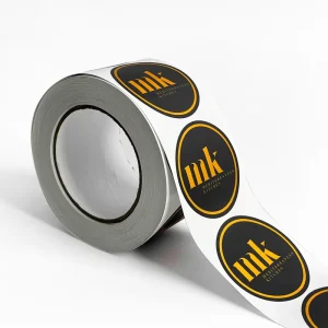 Customizable Round Label Paper Roll Personalized Adhesive Vinyl Waterproof Sticker with Holographic Logo Printing