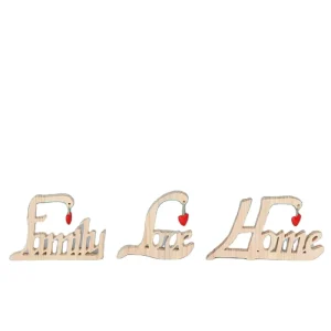 Customizable Wooden Romantic Cozy Letter Shape Desk Ornament Wood Alphabet Carve Sculpture Craft Home Indoor Warm Decoration