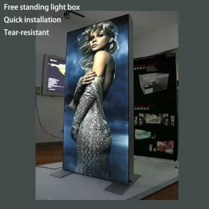 Customization Design Aluminum Profile Aluminum Frame Illuminated Fabric Standing Led Light Box For Advertising Exhibition Booth