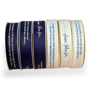 Customization Logo Printed Gross Grain Ribbon Personalized Printed Logo Satin Fabric Ribbon Roll