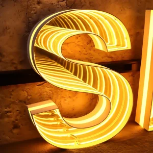 Customize Face lit Letters Alloy Stainless Steel Illuminated Signs 3d Abyss Letters