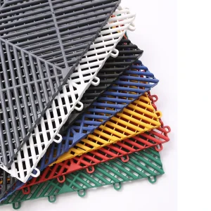 Customize PVC Non Slip Plastic Carpet Flooring Sticker Printing Decore Floor Tiles for Auto Detailing and 4S Car Showroom