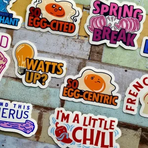 Customize Printing Adhesive Label Brand logo Kiss Cut Sticker Sheet Waterproof Sticker Custom PVC PET Die Cut Stickers