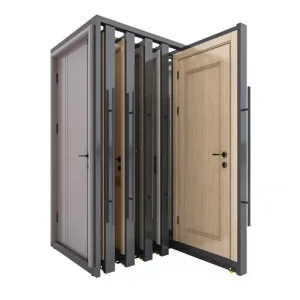 Customize Professional Modern Style Eco Friendly Sliding Wooden Door Display Rack Single Sliding Shelf for Showroom