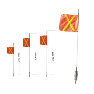 Customized 1.5 M 1.8 M Strong Spring Base Safety Flag Buggy Whip Red Mining Off Road ATV Flag Pole Light