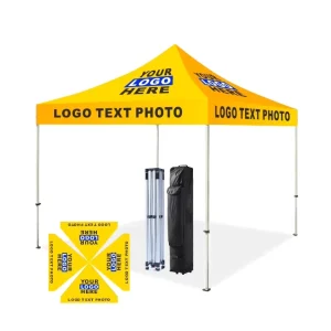 Customized 10X10 Aluminum Flame Retardant Waterproof Pop up Tent Dye Sublimation Printing for Outdoor Trade Show Advertising