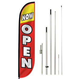 Customized 12 Feet Tall Outdoor Advertising Flag Banner with Fiberglass Pole Kit Feather Flag for Business Promotion