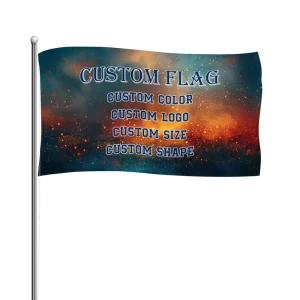 Customized 30*70Cm 180Gsm Polyester Sports Pennant Flag Double Fabric Flag Banner Custom Business Flag