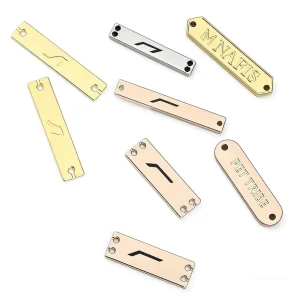 Customized 3D Embossed Metal Plating Clothing Labels Eco Friendly Washable for Bags Shoes Swimwear Hoodie Accessories OEM