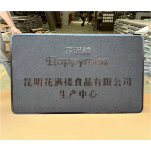 Customized 3D Engraved 304 Stainless Steel Metal Plaque Electroplated Brushed Brass Surface Company Advertising Sign Board