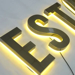 Customized 3D LED Channel Letters with Backlight Outdoor Waterproof Metal Logo Signage for Advertising