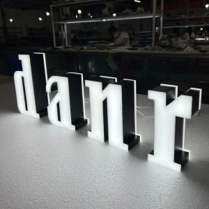 Customized 3D LED Front Light Channel Letter Sign LED Metal Rimless Letter Rimless LED Channel Letters