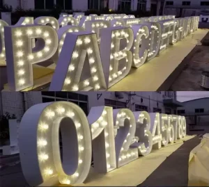 Customized 3D Logo LED Wall Mounted Lightbox Large Metal Letter Luminous Acrylic Advertising Electronic Display Decoration