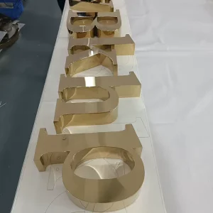 Customized 3D Mirrored Gold Logo Sign Stainless Steel Wall Decorative Laser Cut Letters for Home Mall Outdoor Store Use Sign
