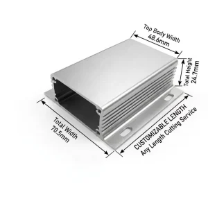 Customized 6063 T5 Extruded Aluminum Control Box with Heat Sink Fins for PCB Electronic Power Supply IP54