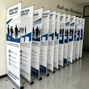 Customized 80*200 Roll up Banner Stand Aluminum Lightweight Pull up Retractable Advertising Roll up Banner Stand Display Racks