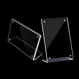 Customized A4 A5 A6 Strong Magnetic L Shape Acrylic Menu Advertising Display Stand Acrylic Sign Holder Tabletop