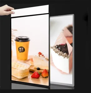 Customized A4 Size Indoor Advertising Smart LED Movie Posters Rectangular Slim LED Light Box Glass Front PVC Magnetic Aluminum